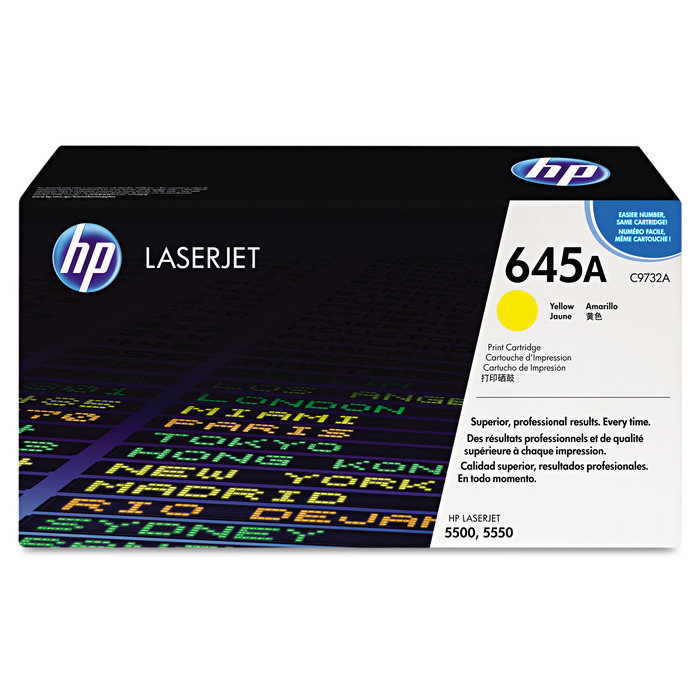 Toner HP C9732A 645A Amarelo Original p/ Color LaserJet 5500