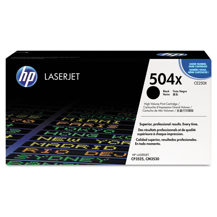 Toner HP CE250X 504X Preto Original Alto Rendimento p/ CM3525 CM3530 CP3525