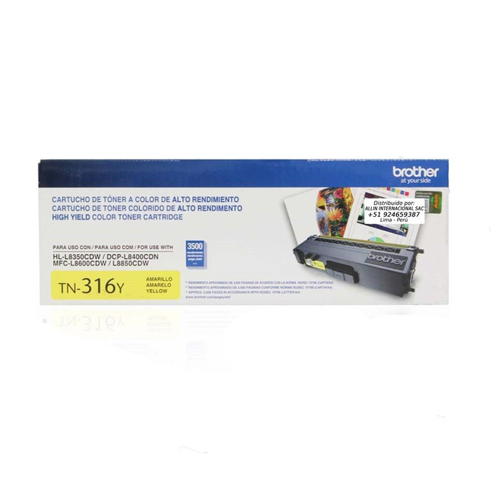 Cartucho TN-316Y Brother Original para HL-L8350CDW